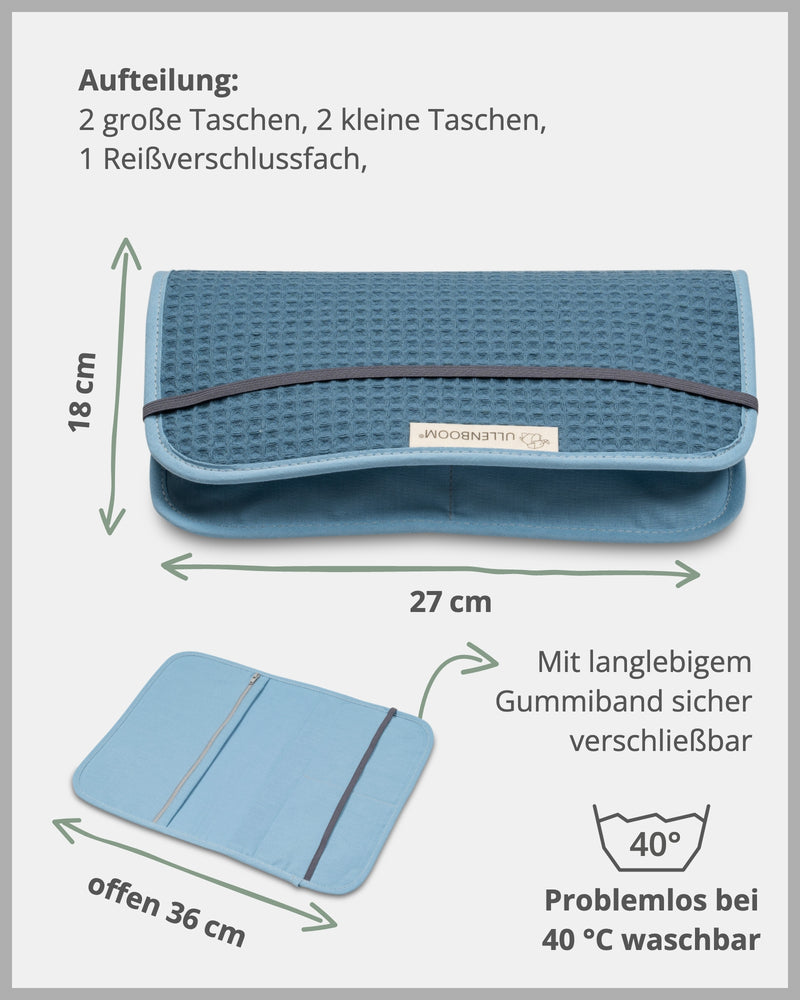 Windeltasche Waffelpiqué BLAU-ULLENBOOM Baby