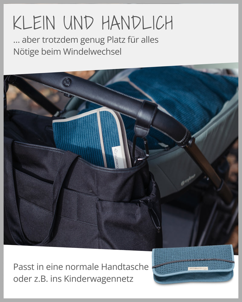 Windeltasche Waffelpiqué BLAU-ULLENBOOM Baby