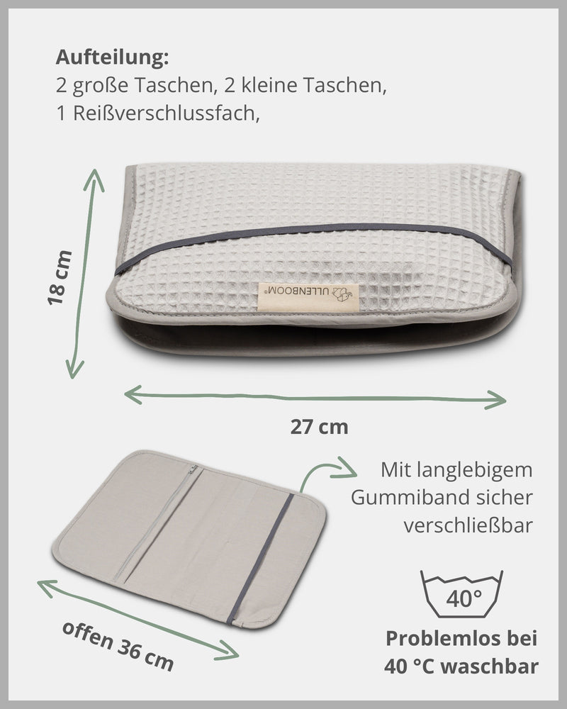 Windeltasche Waffelpiqué GRAU-ULLENBOOM Baby
