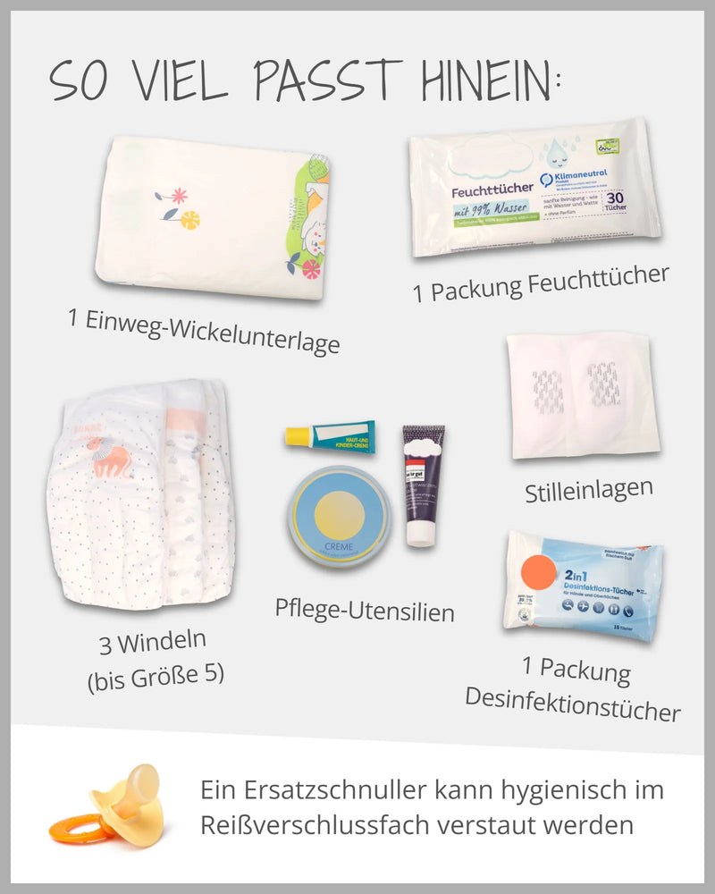 Windeltasche MÄRCHENWALD-beige, handmade, Märchenwald, NEU, organizer, Patchwork, unterwegs, Waffelpiqué Motiv, windelbeutel, windelmappe, Windeltasche_ULLENBOOM® Baby