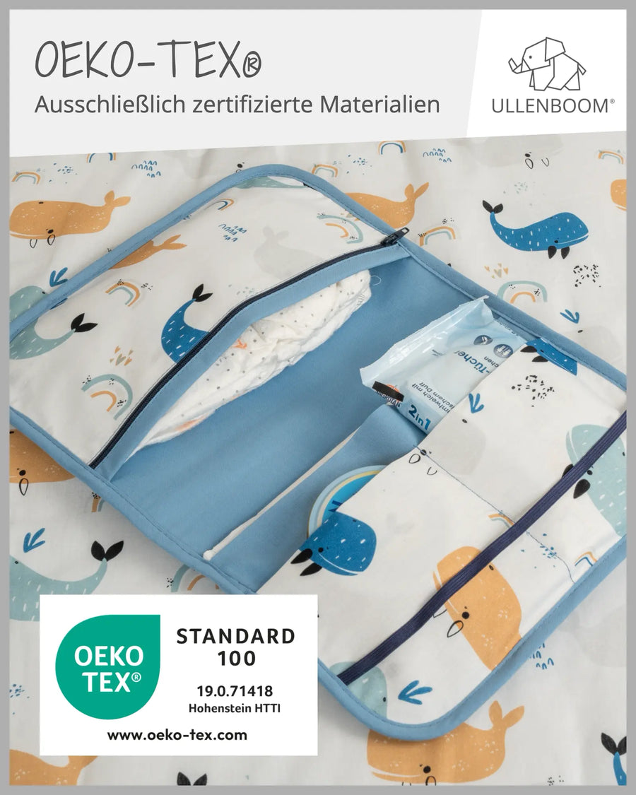 Windeltasche BLAU WALE-ULLENBOOM Baby