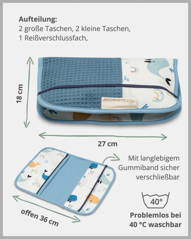Windeltasche BLAU WALE-ULLENBOOM Baby