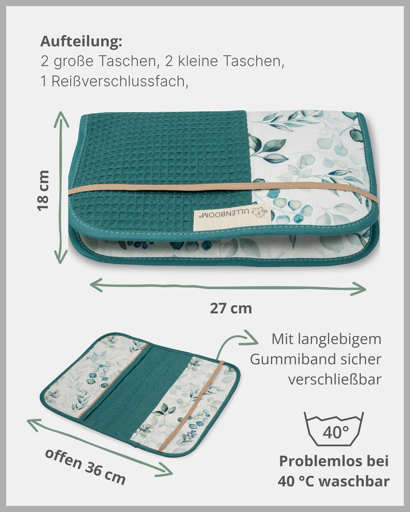 Windeltasche Eukalyptus Petrol-ULLENBOOM Baby