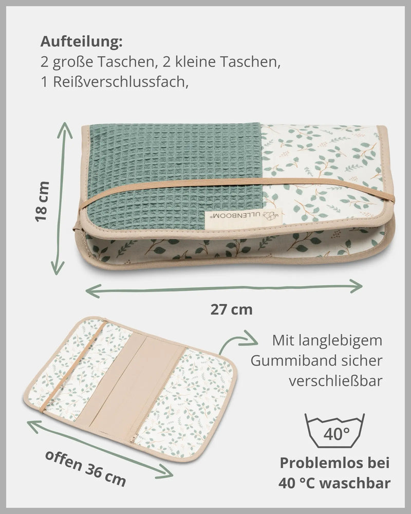 Windeltasche FLORAL GRÜN-ULLENBOOM Baby