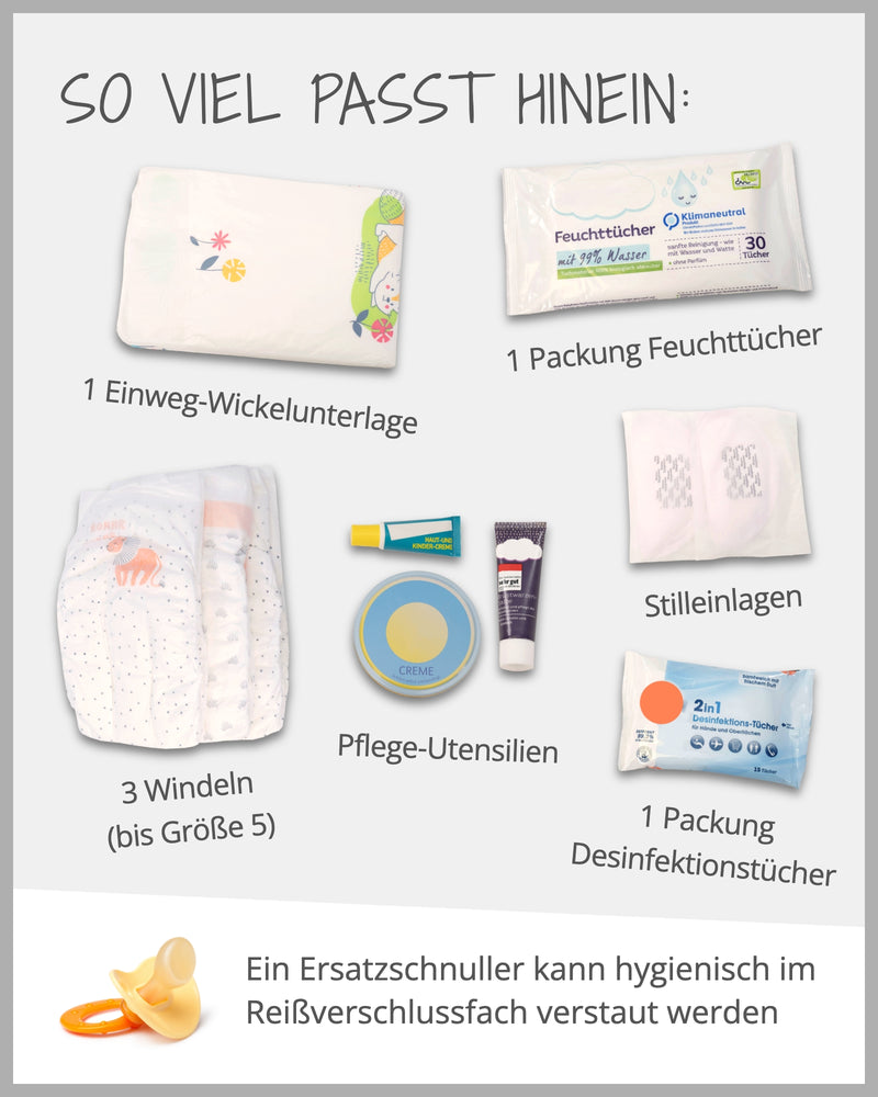 Windeltasche Waffelpiqué GRAU-ULLENBOOM Baby