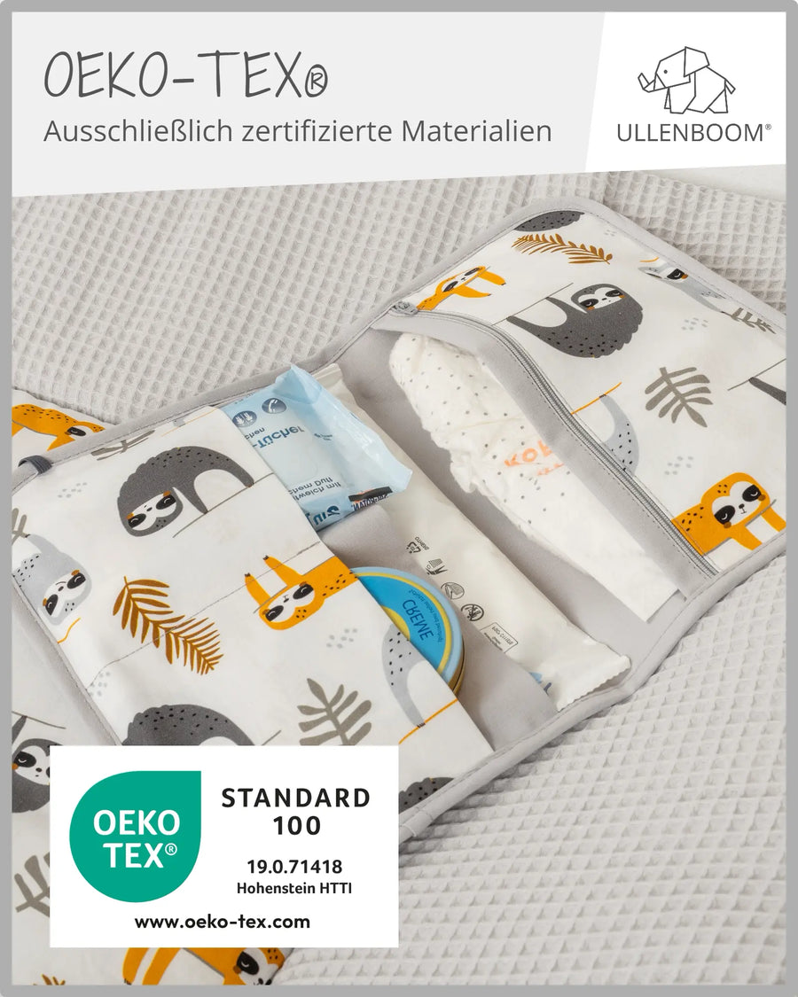 Windeltasche GRAU FAULTIERE-ULLENBOOM Baby