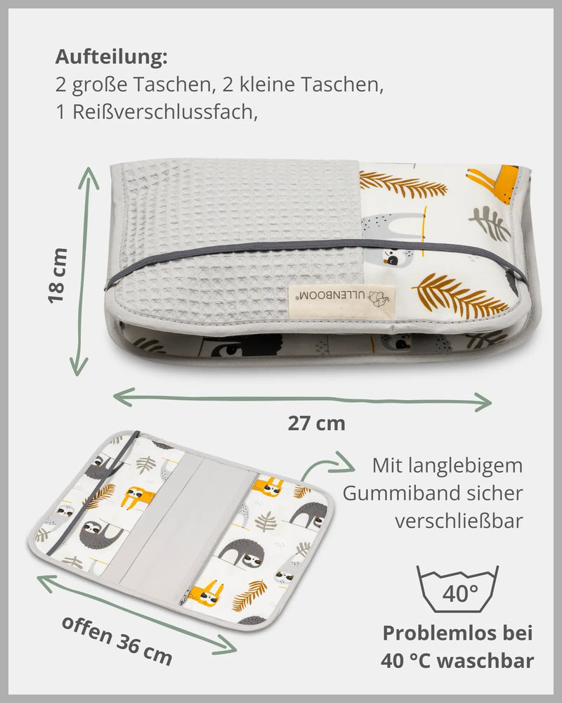 Windeltasche GRAU FAULTIERE-ULLENBOOM Baby