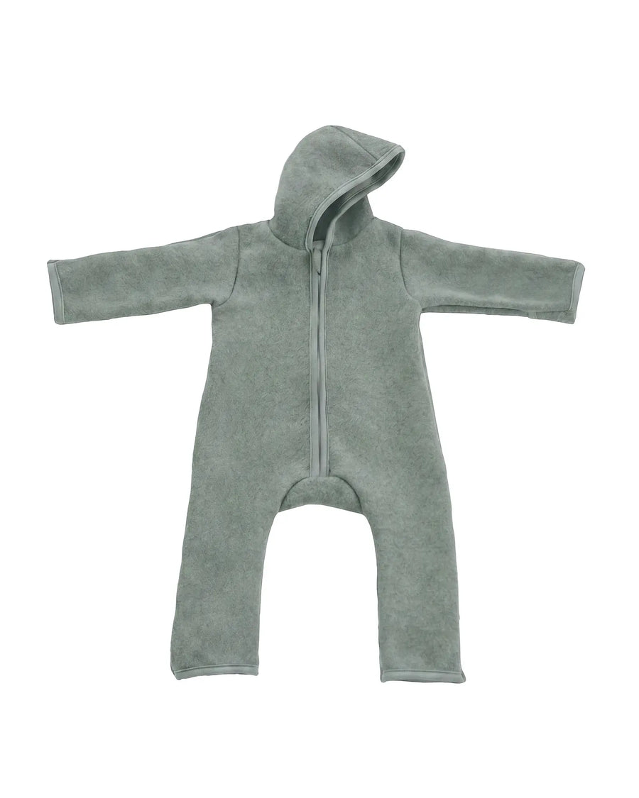 Wollwalk Overall Eukalyptus Grün Größe 86-92 – Freisteller vorne