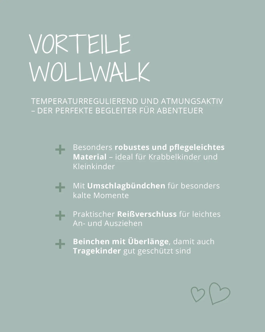 Vorteile des ULLENBOOM Wollwalk Overalls auf einen Blick