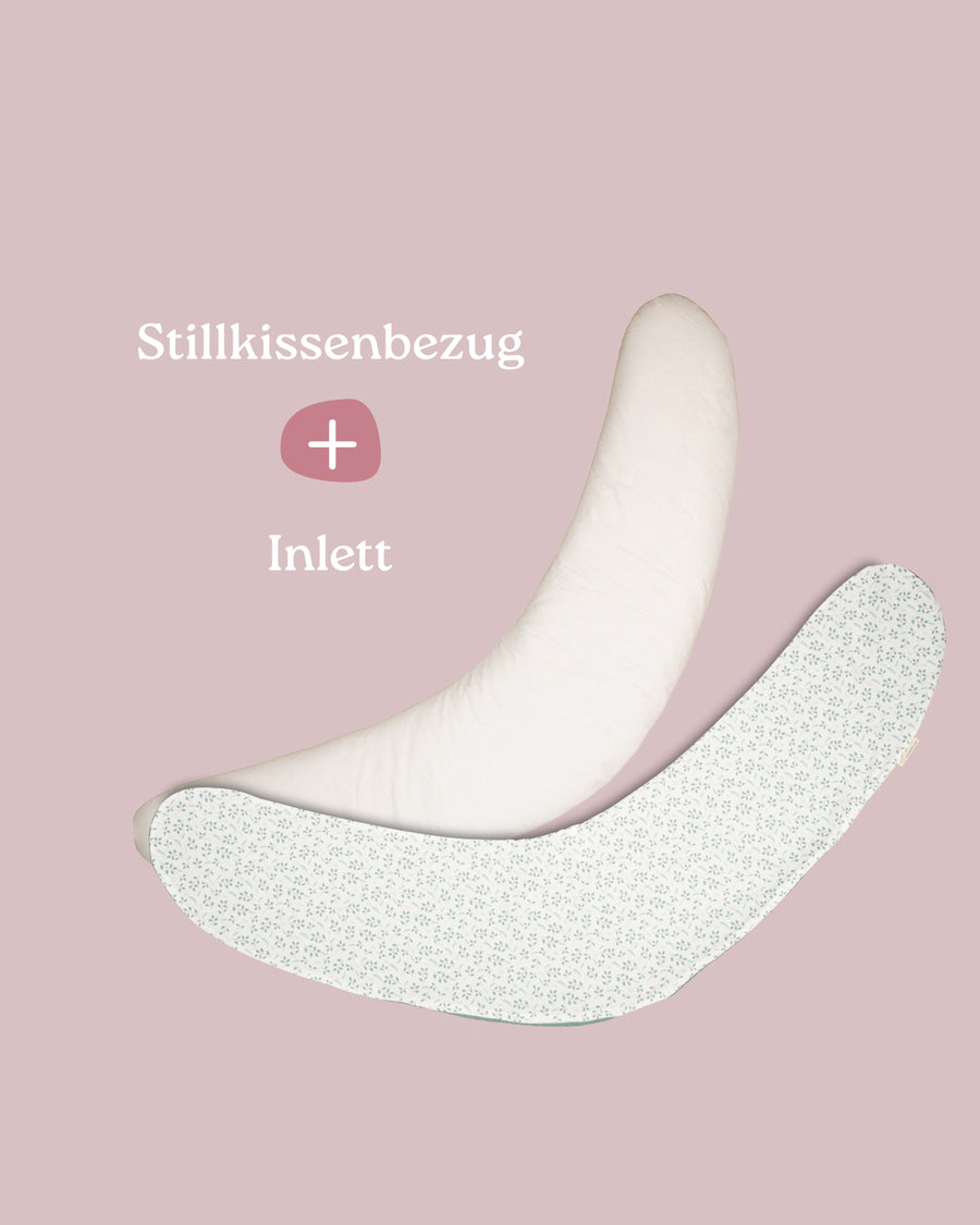 Set Stillkissenbezug mit Inlett Floral Grün-Stillkissenbezug mit Inlett-ULLENBOOM Baby