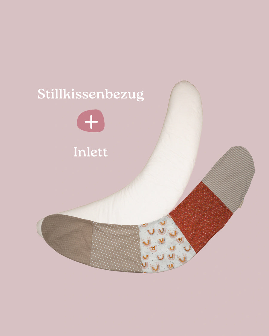 Set Stillkissenbezug mit Inlett Regenbogen-Stillkissenbezug mit Inlett-ULLENBOOM Baby