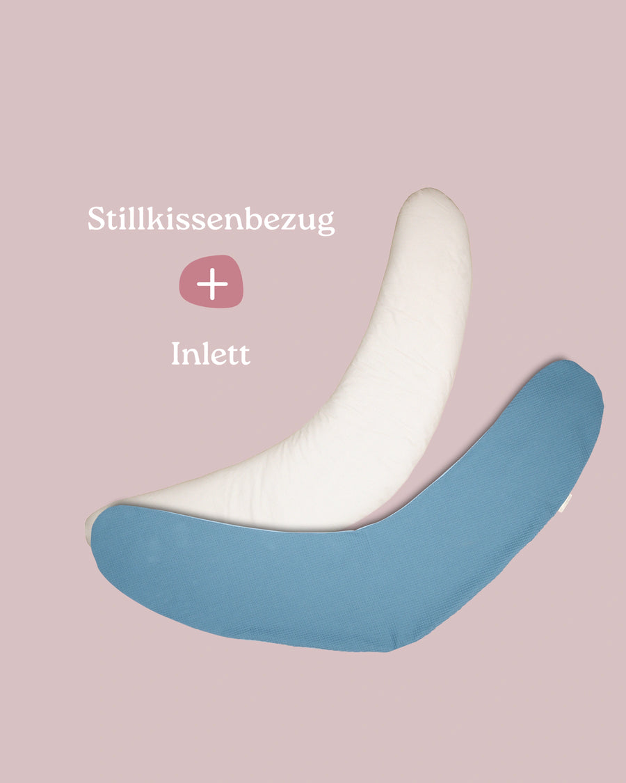 Set Stillkissenbezug mit Inlett Waffelpiqué Blau-Stillkissenbezug mit Inlett-ULLENBOOM Baby