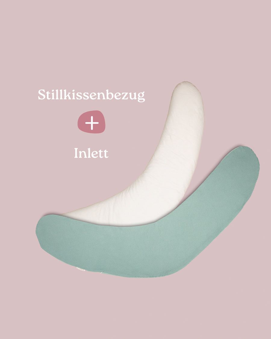Set Stillkissenbezug mit Inlett Waffelpiqué Salbeigrün-Stillkissenbezug mit Inlett-ULLENBOOM Baby