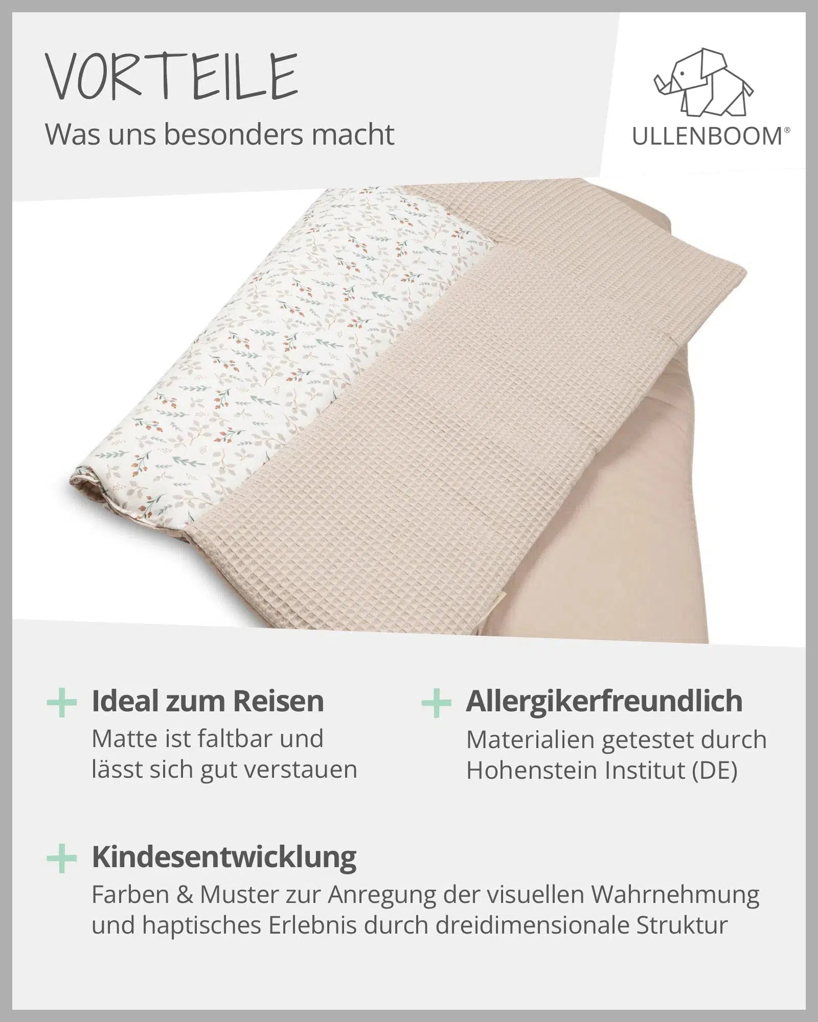 Wickelauflage Waffelpiqué Motiv FLORAL SAND-ULLENBOOM-75 x 85 cm-ULLENBOOM Baby