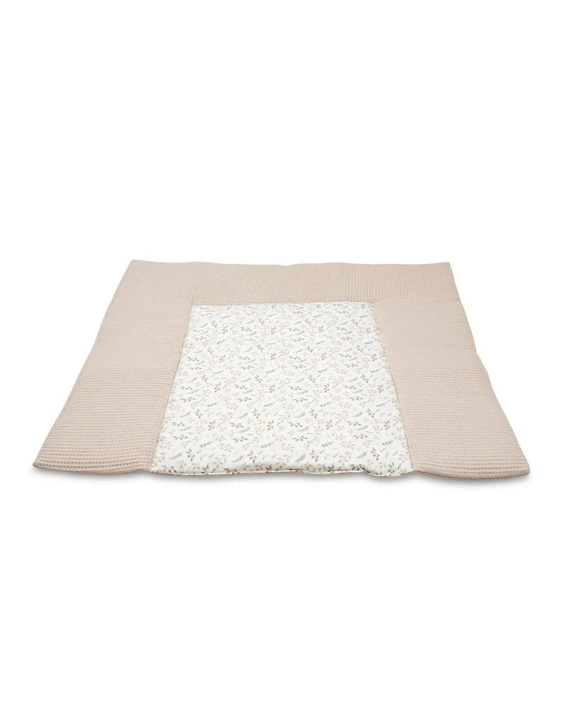 Wickelauflage Waffelpiqué Motiv FLORAL SAND-ULLENBOOM-75 x 85 cm-ULLENBOOM Baby