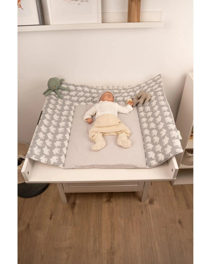Wickelauflage Patchwork GRAU ELEFANT-ULLENBOOM-75 x 85 cm-ULLENBOOM Baby