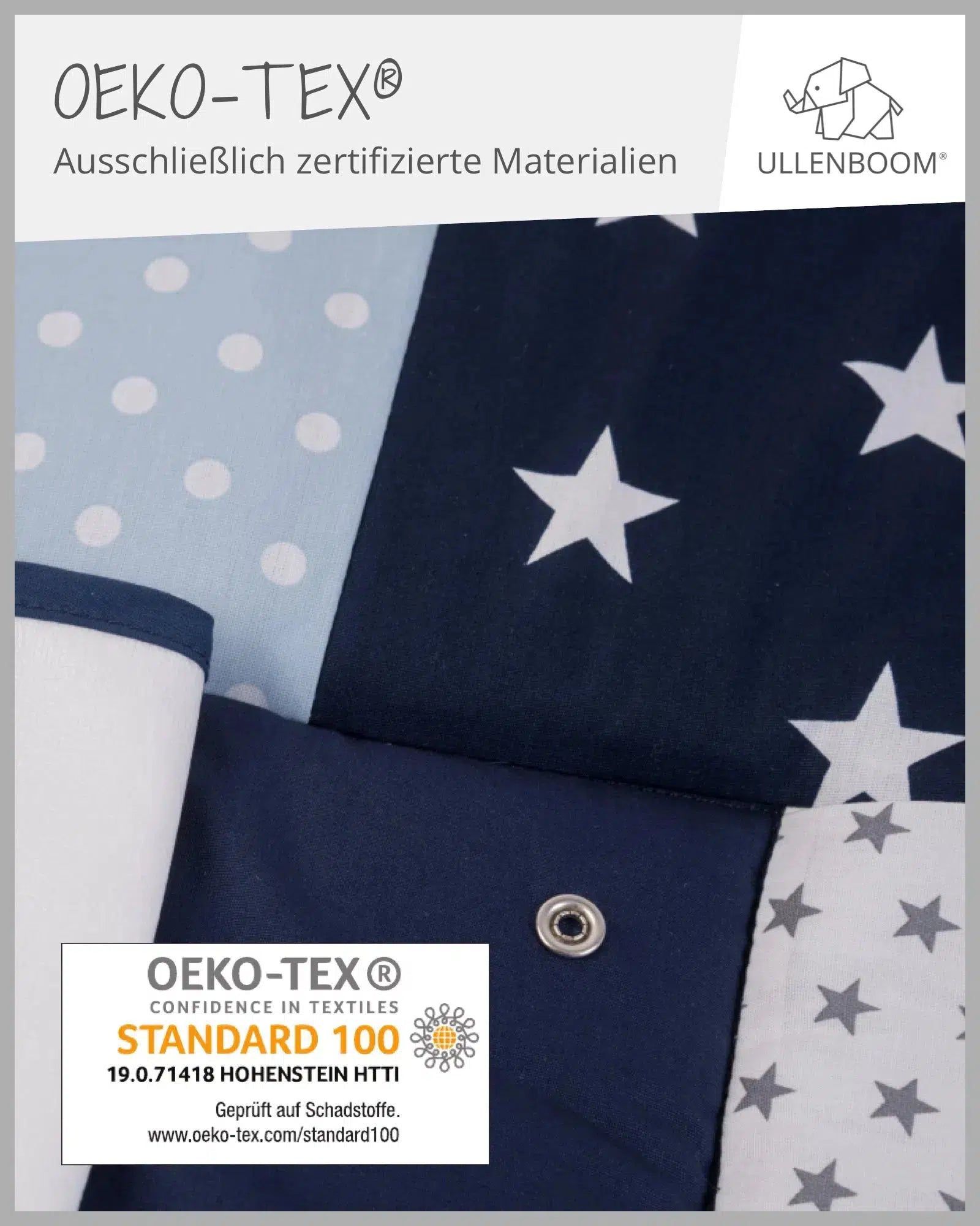 Wickelauflage mit Wechselmatte Patchwork BLAU HELLBLAU GRAU-ULLENBOOM-75 x 85 cm-ULLENBOOM Baby