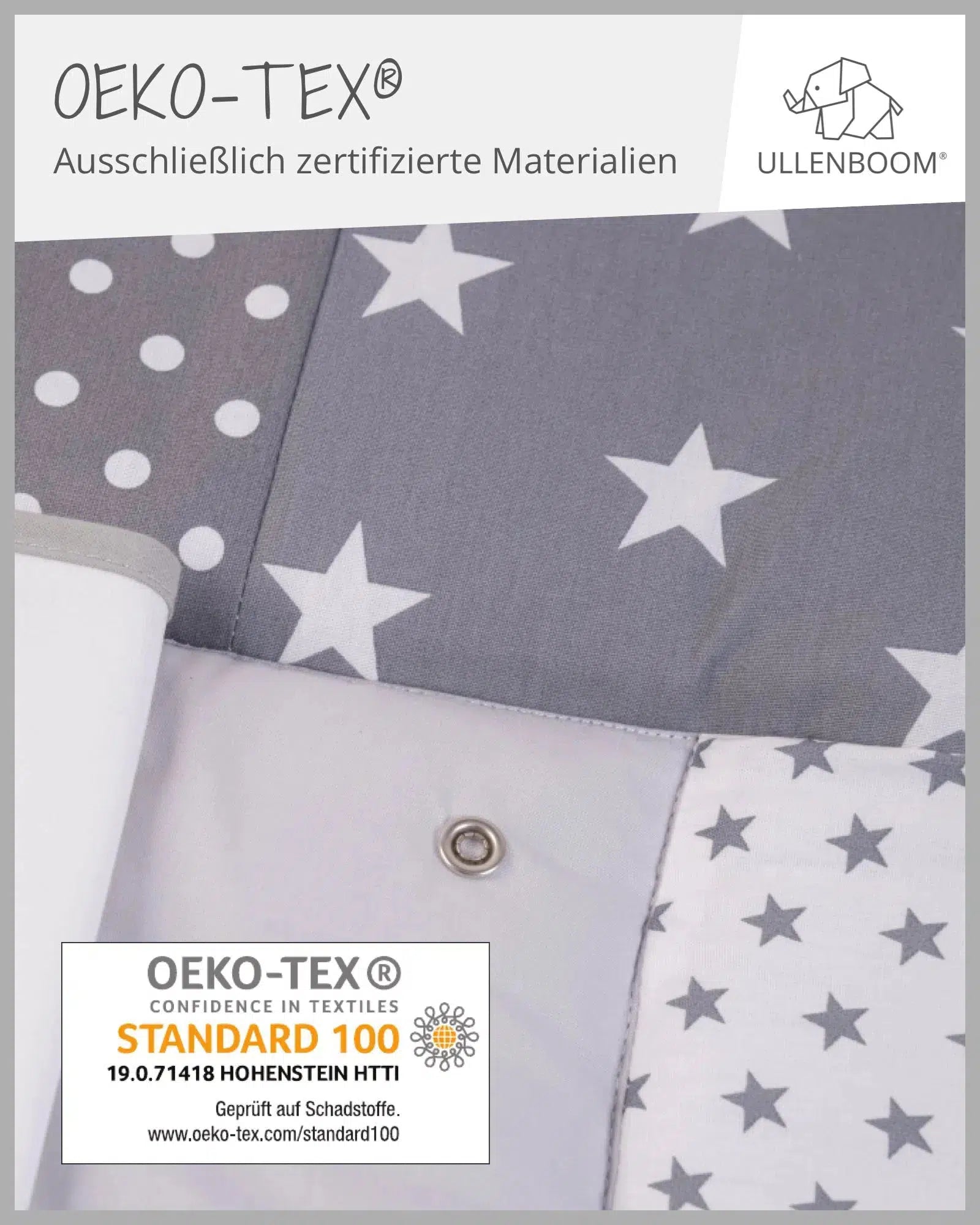 Wickelauflage mit Wechselmatte Patchwork GRAUE STERNE-ULLENBOOM-75 x 85 cm-ULLENBOOM Baby