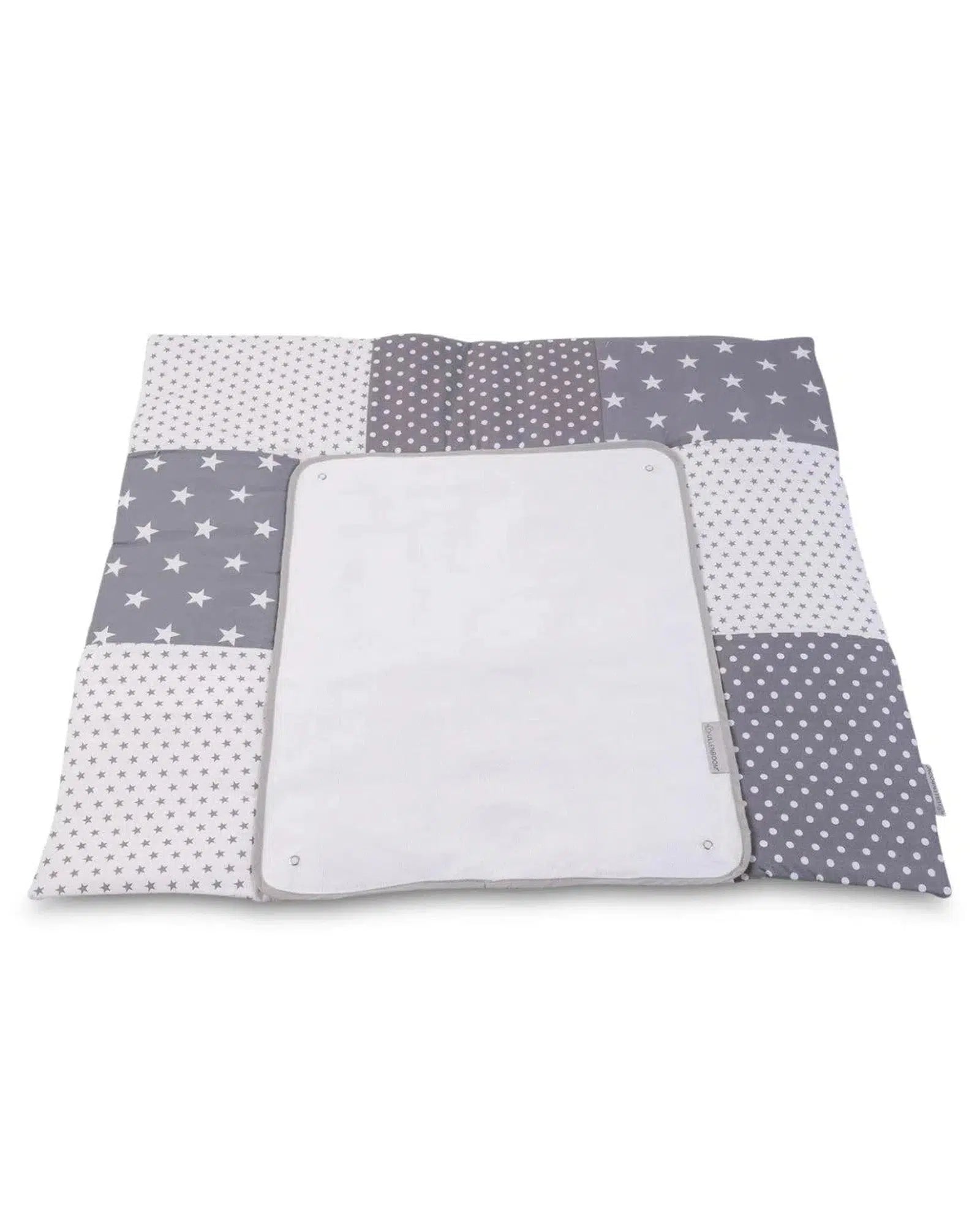 Wickelauflage mit Wechselmatte Patchwork GRAUE STERNE-ULLENBOOM-75 x 85 cm-ULLENBOOM Baby