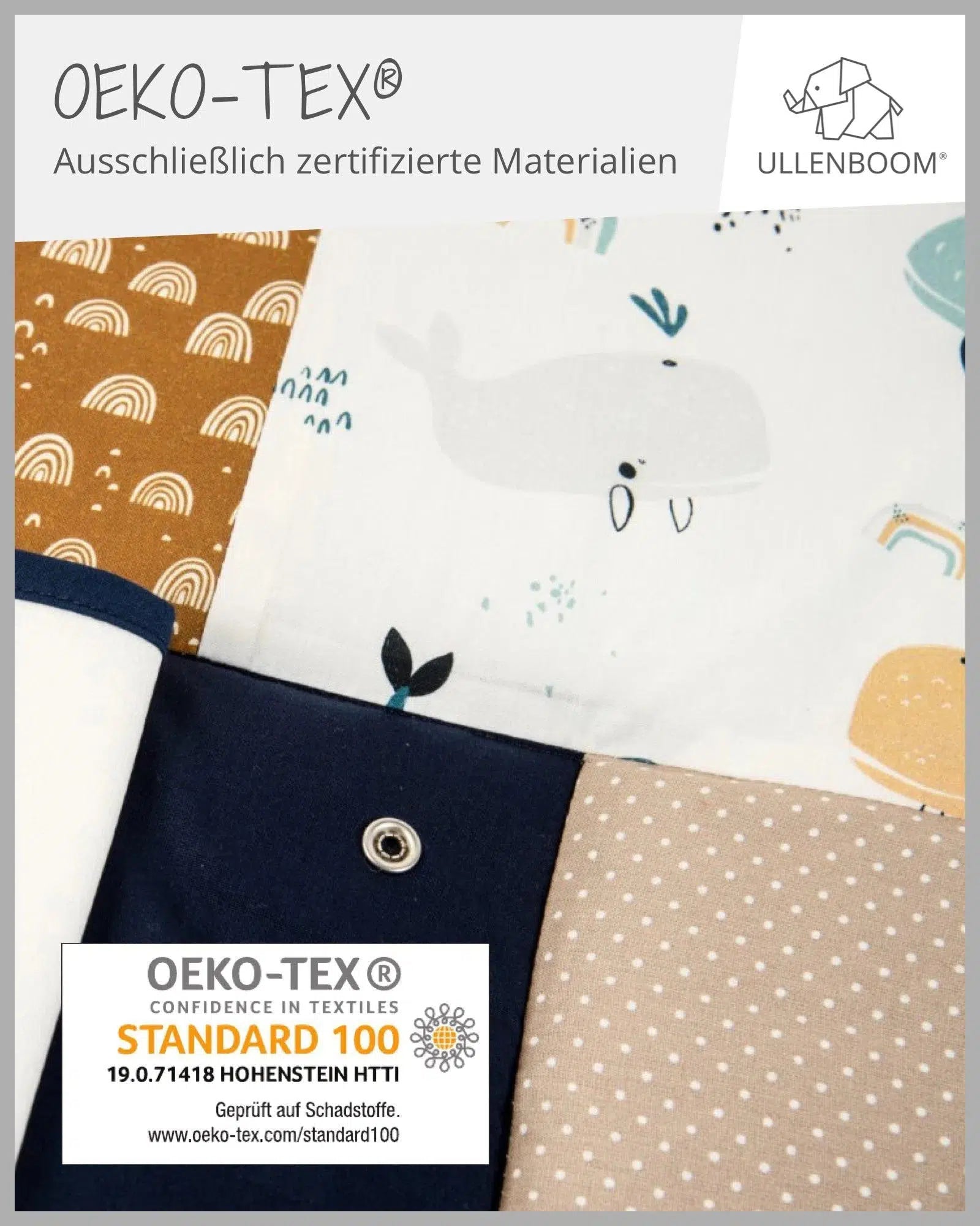 Wickelauflage mit Wechselmatte Patchwork WALE-ULLENBOOM-75 x 85 cm-ULLENBOOM Baby