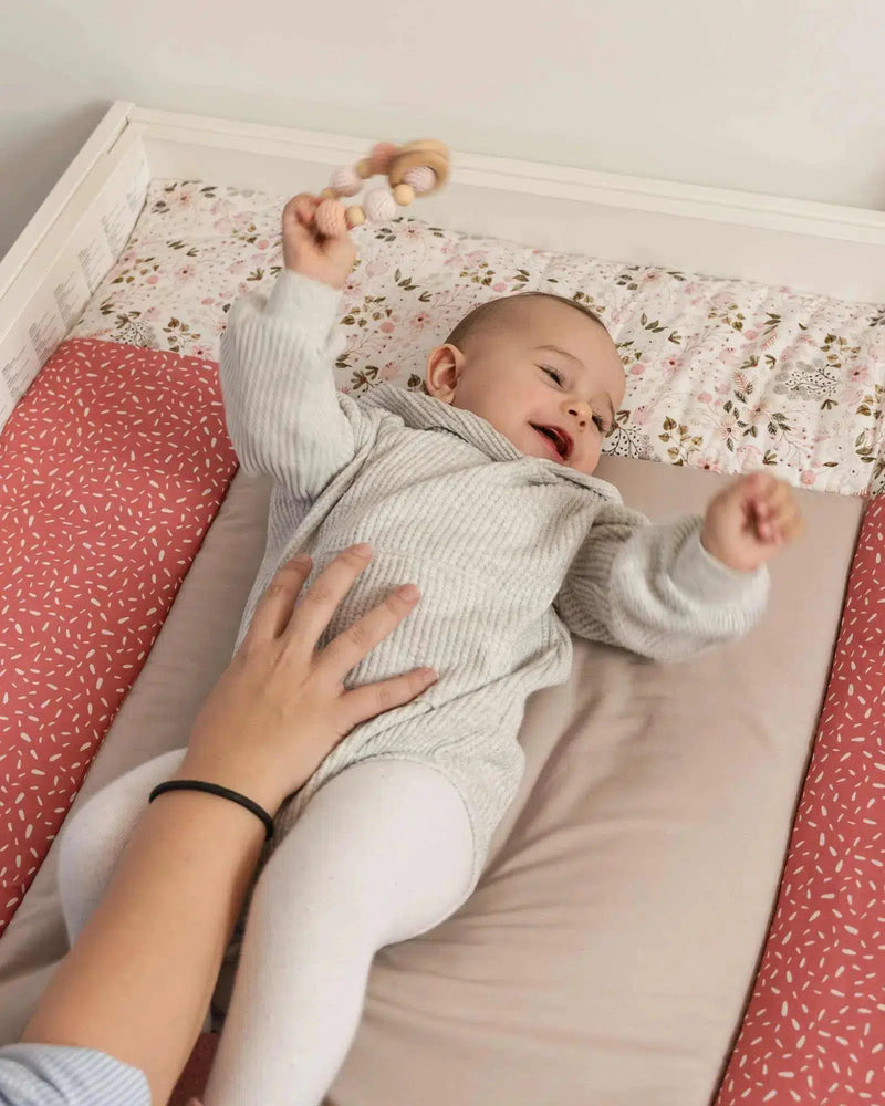 Wickelauflage Patchwork ROSA BLÜTEN-ULLENBOOM-75 x 85 cm-ULLENBOOM Baby