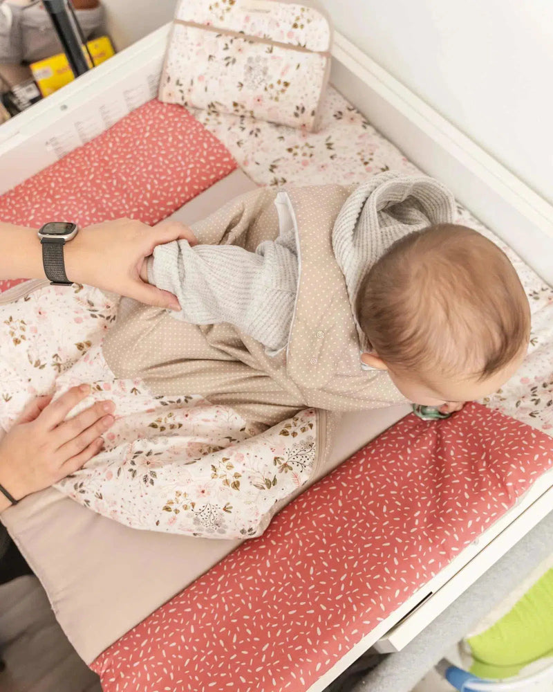 Wickelauflage Patchwork ROSA BLÜTEN-ULLENBOOM-75 x 85 cm-ULLENBOOM Baby