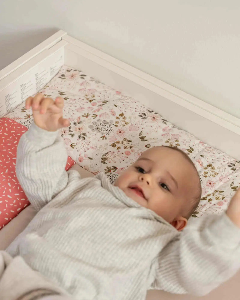 Wickelauflage Patchwork ROSA BLÜTEN-ULLENBOOM-75 x 85 cm-ULLENBOOM Baby