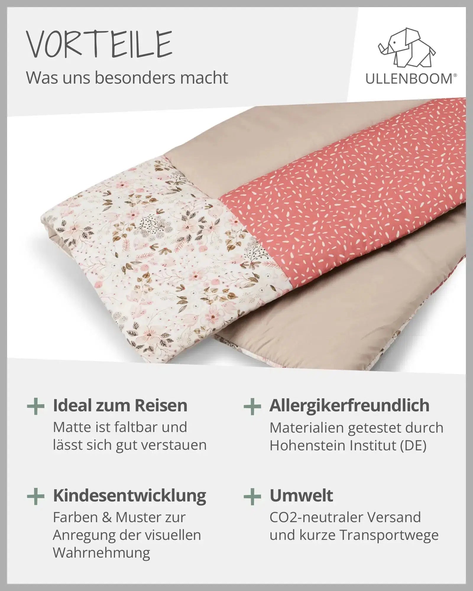 Wickelauflage ROSA BLÜTEN-ULLENBOOM Baby-75 x 85 cm-ULLENBOOM Baby