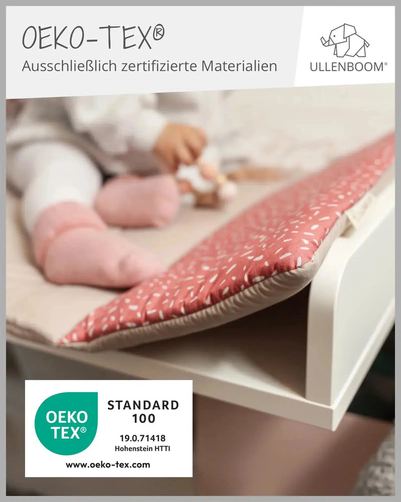 Wickelauflage ROSA BLÜTEN-ULLENBOOM Baby-75 x 85 cm-ULLENBOOM Baby