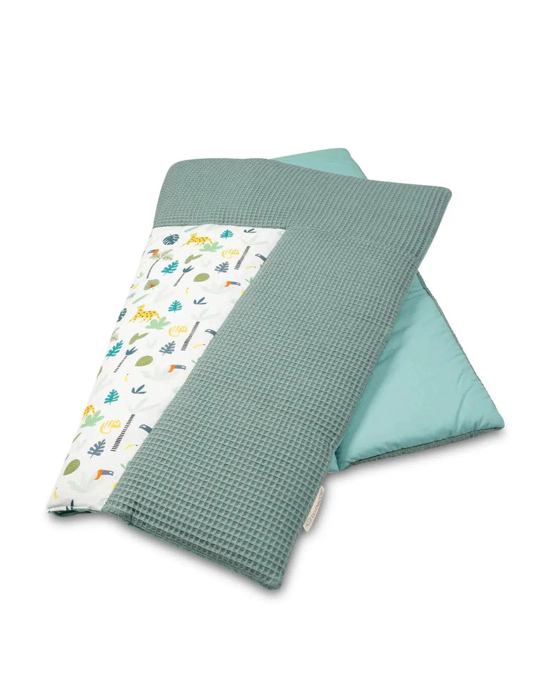 Wickelauflage Waffelpiqué Motiv SALBEIGRÜN REGENWALD-ULLENBOOM-75 x 85 cm-ULLENBOOM Baby