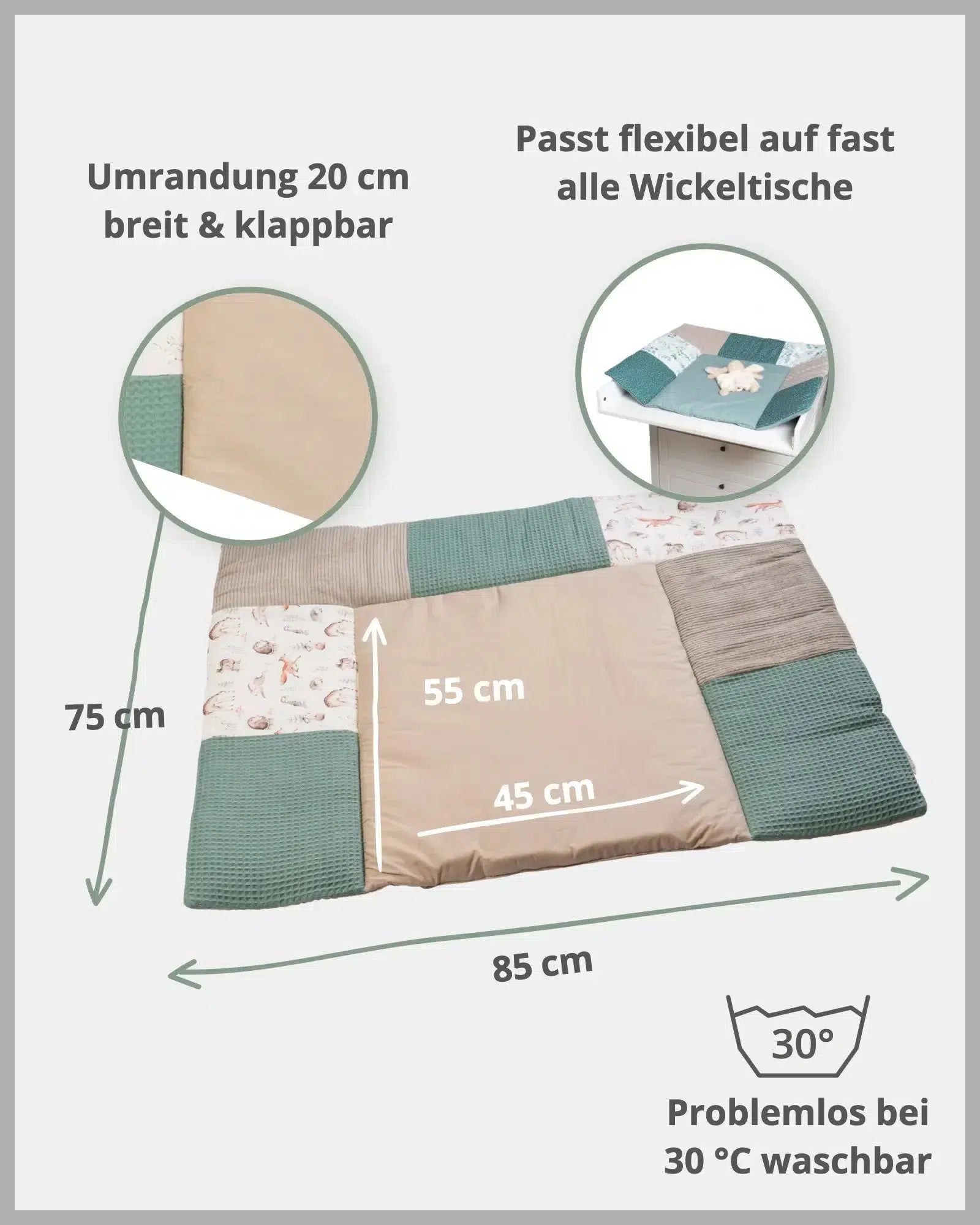 Wickelauflage WALDFREUNDE-ULLENBOOM Baby-75 x 85 cm-ULLENBOOM Baby