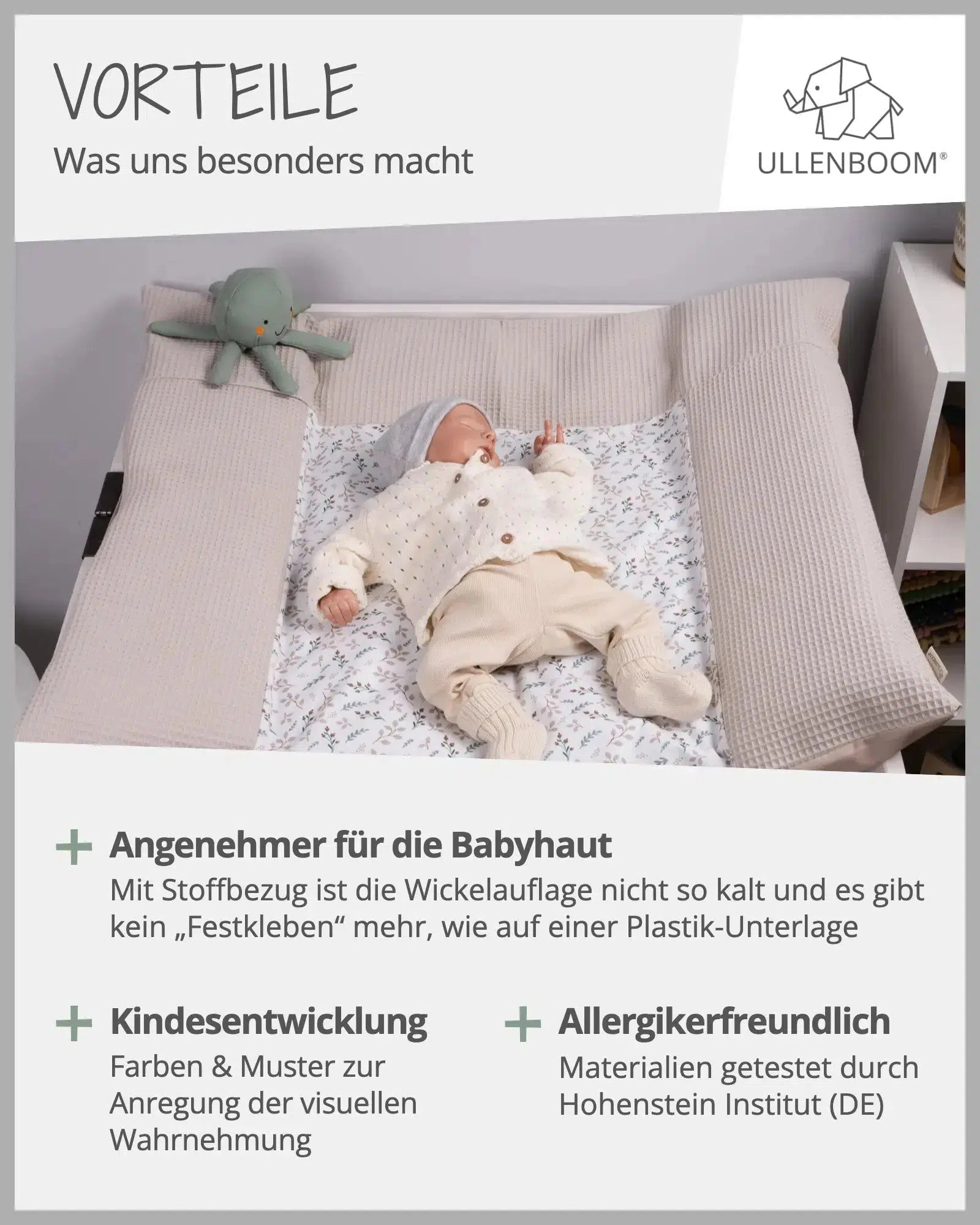 Wickelauflagen-Bezug FLORAL SAND-ULLENBOOM Baby-75 x 85 cm-ULLENBOOM Baby