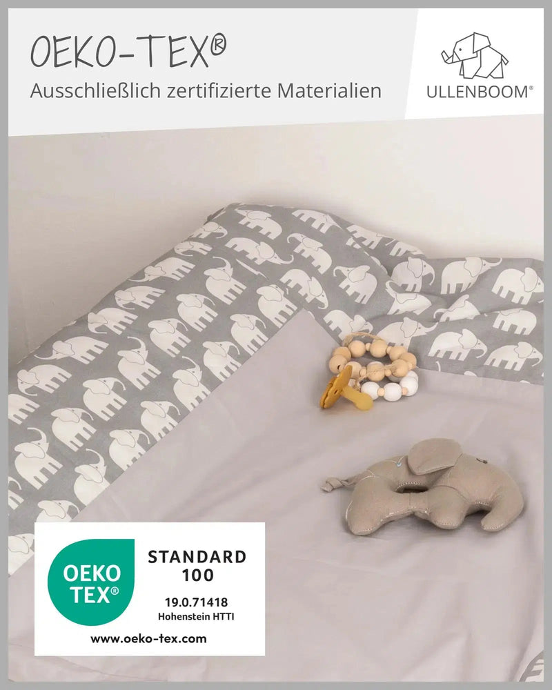 Wickelauflagen-Bezug GRAU ELEFANT-ULLENBOOM Baby-75 x 85 cm-ULLENBOOM Baby