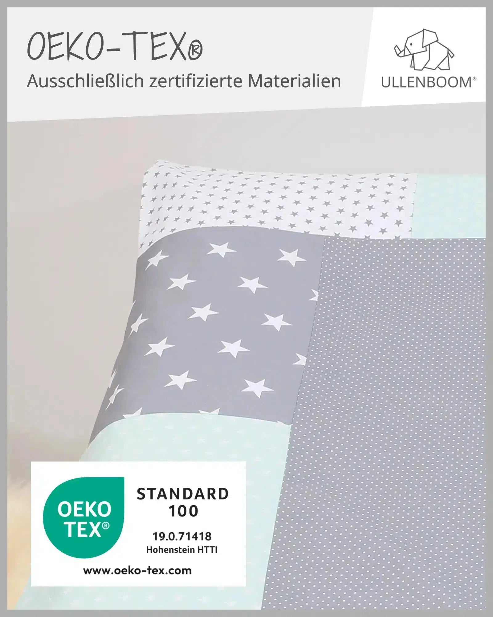 Wickelauflagen-Bezug MINT GRAU-ULLENBOOM Baby-75 x 85 cm-ULLENBOOM Baby