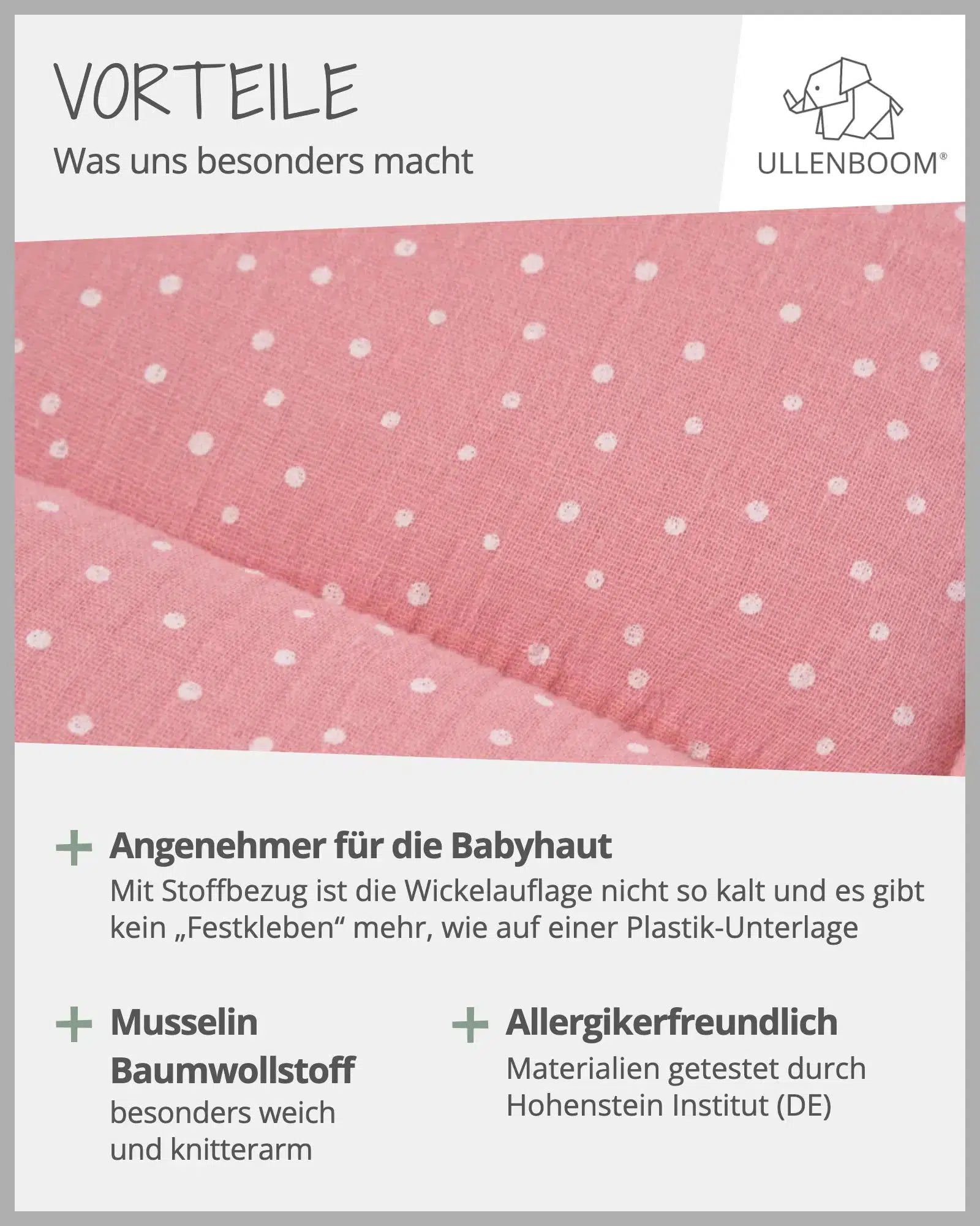 Wickelauflagen-Bezug MUSSELIN ROSA-ULLENBOOM Baby-75 x 85 cm-ULLENBOOM Baby