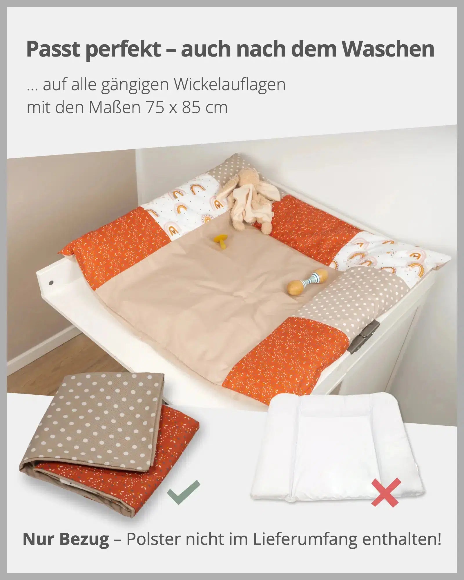 Wickelauflagen-Bezug REGENBOGEN-ULLENBOOM Baby-75 x 85 cm-ULLENBOOM Baby