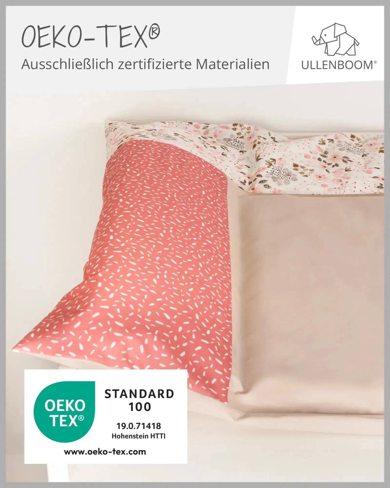 Wickelauflagen-Bezug ROSA BLÜTEN-ULLENBOOM Baby-75 x 85 cm-ULLENBOOM Baby