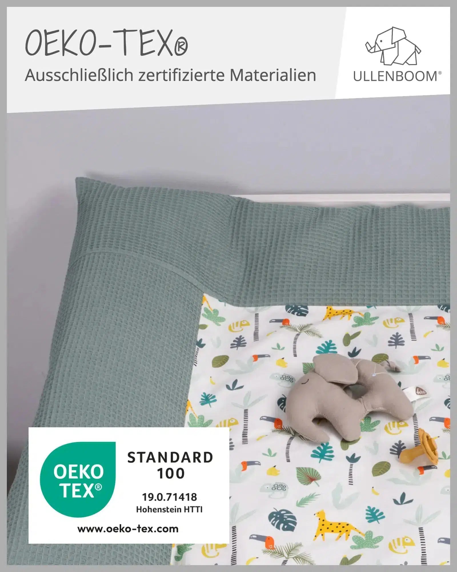 Wickelauflagen-Bezug SALBEIGRÜN REGENWALD-ULLENBOOM Baby-75 x 85 cm-ULLENBOOM Baby