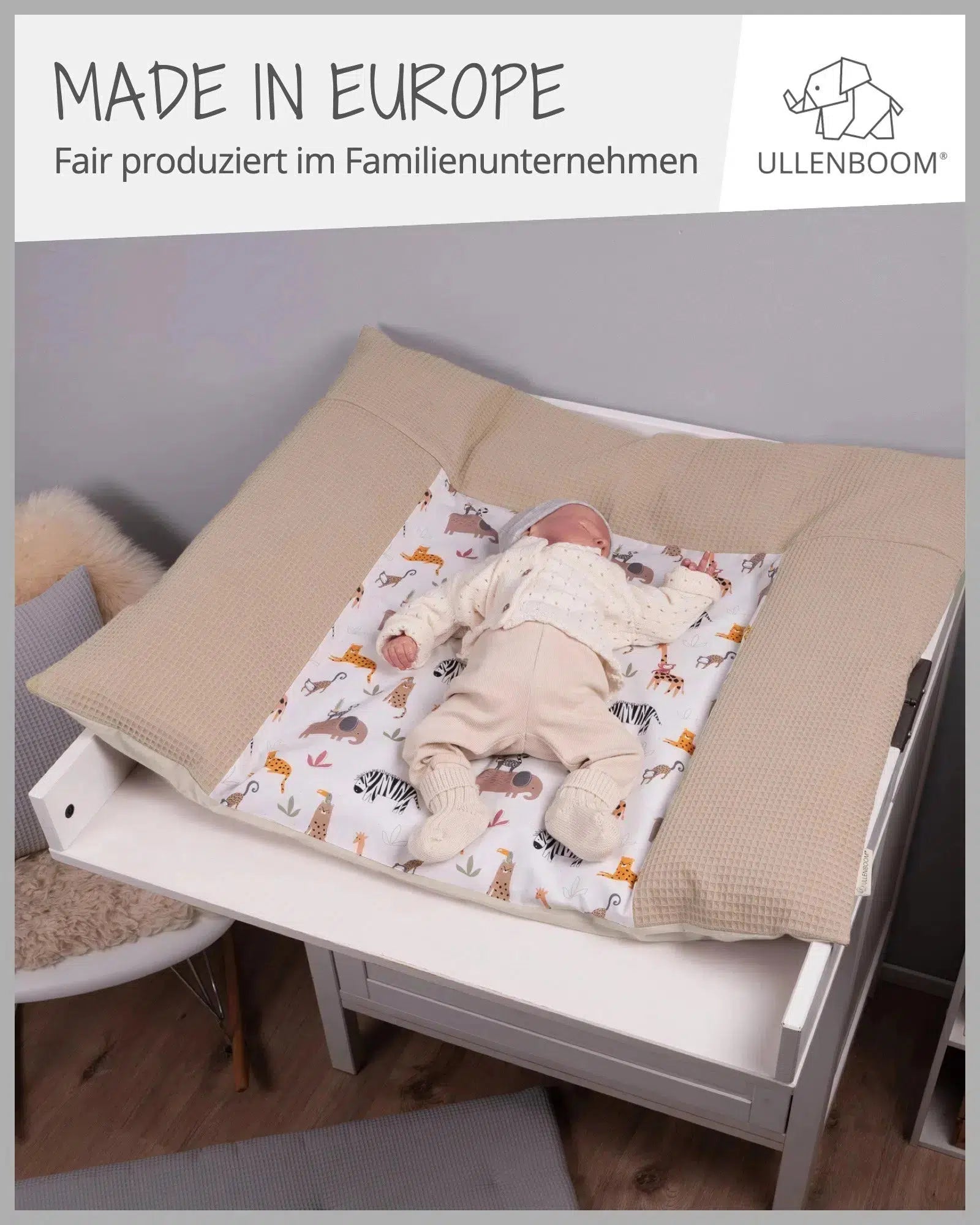 Wickelauflagen-Bezug SAND SAVANNE-ULLENBOOM Baby-75 x 85 cm-ULLENBOOM Baby