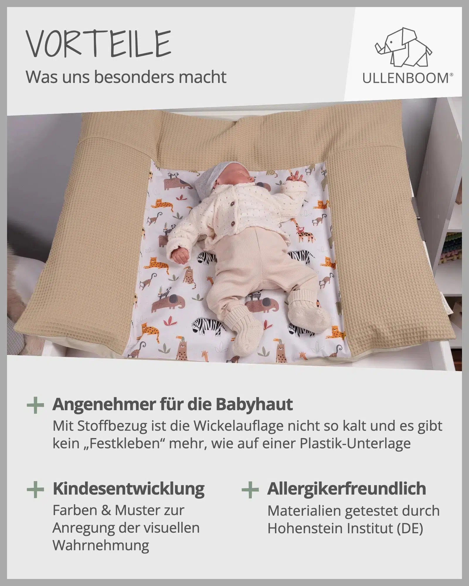 Wickelauflagen-Bezug SAND SAVANNE-ULLENBOOM Baby-75 x 85 cm-ULLENBOOM Baby