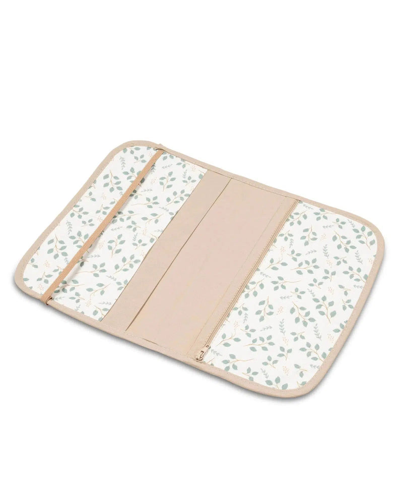 Windeltasche Waffelpiqué Motiv FLORAL GRÜN-ULLENBOOM-18 x 27 cm-ULLENBOOM Baby