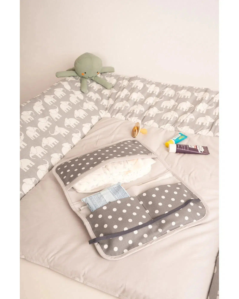 Windeltasche Patchwork GRAU ELEFANT-ULLENBOOM-18 x 27 cm-ULLENBOOM Baby