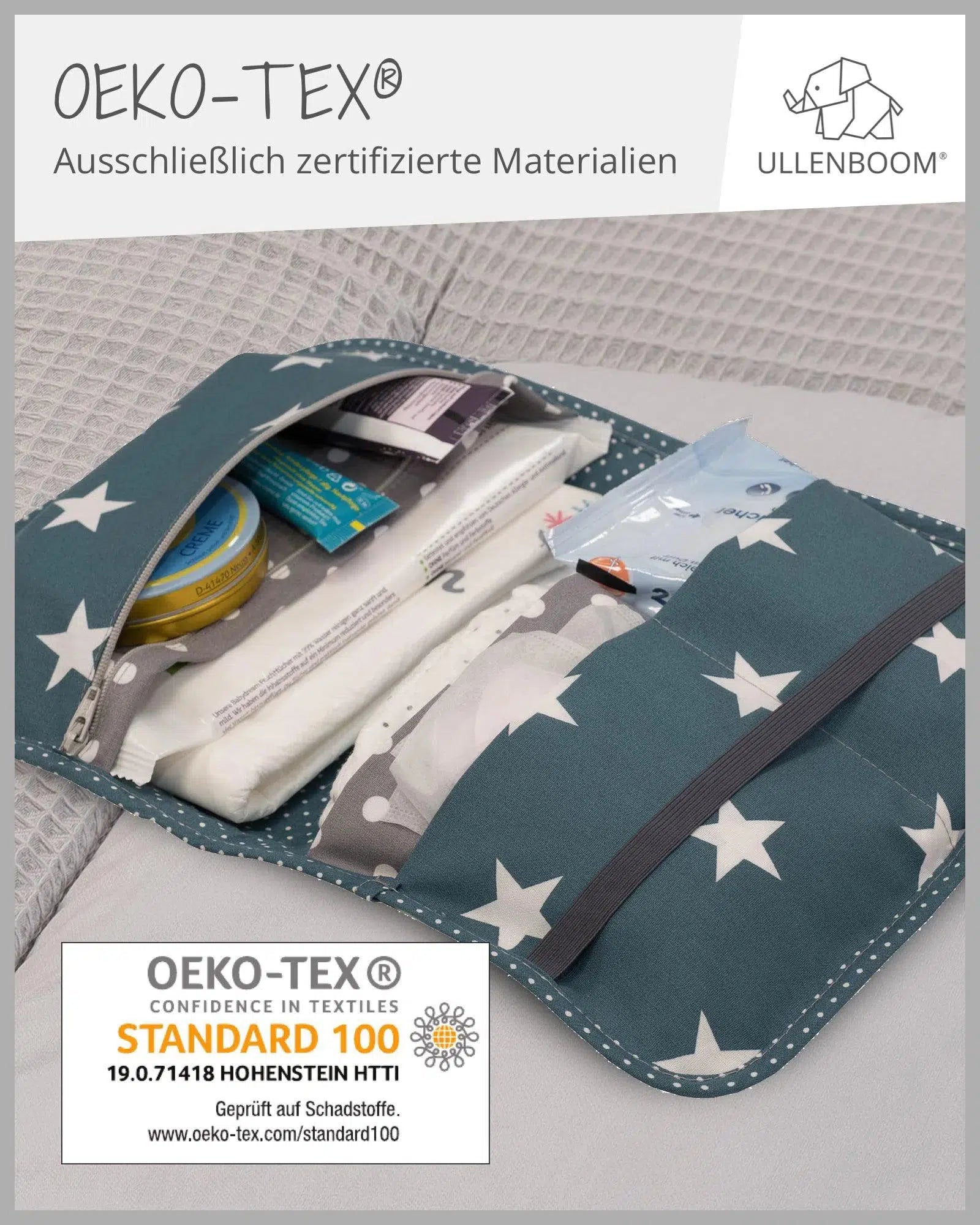 Windeltasche Patchwork WALDTIERE PETROL-ULLENBOOM-18 x 27 cm-ULLENBOOM Baby